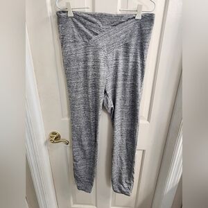 PINK Victoria's Secret Heathered Gray Leggings High Waisted Crossover Front XL